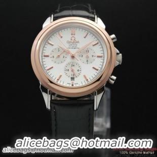 OMEGA DE VILLE CO-AXIAL Chronometer Red Gold on Black Leather Strap OM77508