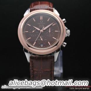 OMEGA DE VILLE CO-AXIAL Chronometer Red Gold on Brown Leather Strap OM77509