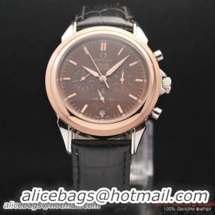 OMEGA DE VILLE CO-AXIAL Chronometer Red Gold on Black Leather Strap OM77510