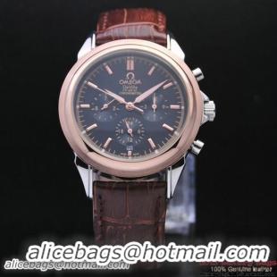 OMEGA DE VILLE CO-AXIAL Chronometer Red Gold on Brown Leather Strap OM77511