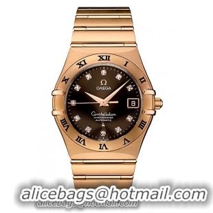 Omega Constellation Chronometer 18k Rose Gold Mens Automatic COSC Wristwatch 1103.60.00