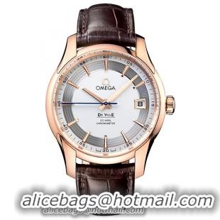 Omega De Ville Hour Vision 18k Rose Gold Mens Wristwatch 431.63.41.21.02.001