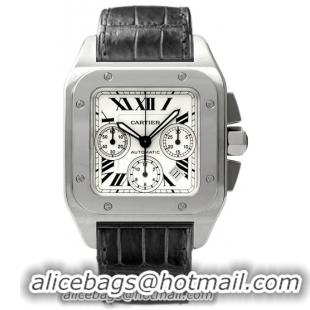 Cartier Santos 100 Fashionable Mens Automatic Chronograph Wristwatch-W20090X8