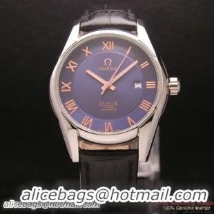 OMEGA DE VILLE Co-AXIAL CHRONOMETER Steel on Black Leather Strap OM77010