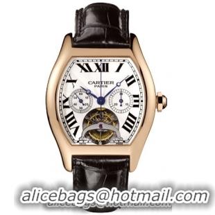 Cartier Tortue Tourbillon Fashionable Limited Edition Chronograph 18kt Rose Gold XL Mens Wristwatch-W1548151