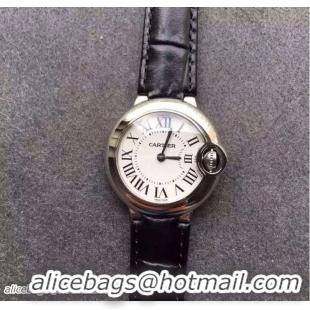 Sumptuous Cartier Ballon Bleu De Watch With Crocodile Pattern Belt Coffee