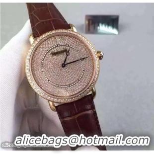 Shop Cheap Cartier All Over Crystal Watch With Crocodile Pattern Belt