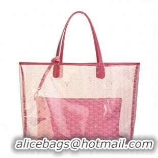 Discount Goyard Transparent Tote 0308 Dark Pink