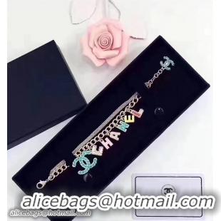 Unique Style Chanel Multicolor Letter Bracelet 622019 2017