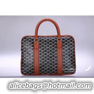 Spot Goyard Mens Briefacase Bags Porte-Documents Voyage Black With Earth Yellow