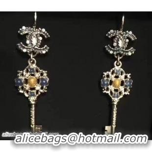 Sumptuous Chanel CC Key Earrings 31405 Blue