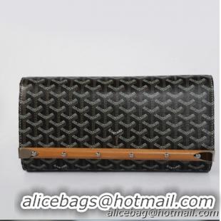 New 2014 Goyard Chic Clutches 8980 Black With Tan