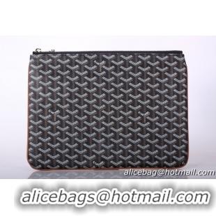 AAAAA 2014 Goyard New Design Ipad Bag Small Size 020113 Black With Tan