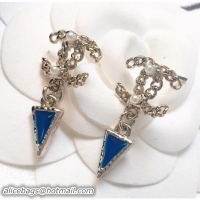 Charming Chanel CC Earrings with Triangle Pendant AB0276 Blue 2018