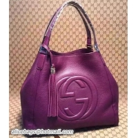 Discount Fashion Gucci Medium Soho Shoulder Bag Calfskin Leather 282309 Purple