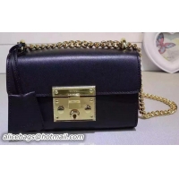 Cheap Gucci Padlock Leather Shoulder Bag 409487 Black