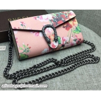 Free Shipping Discount Gucci Dionysus Blooms Leather Chain Wallet 404141 Pink