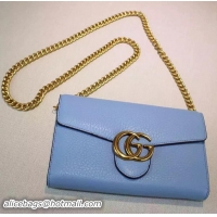 New Fashion Gucci GG Marmont Leather mini Chain Bag 401232 Blue