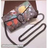 Conveniency 2016 Gucci Dionysus Blooms GG Supreme Chain Wallet 404141 Brown