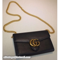 OFF 2016 Gucci GG Marmont Leather mini Chain Bag 401232 Black