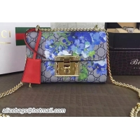 Cheapest Gucci Padlock GG Supreme Shoulder Bag 409487 Blue