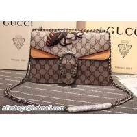 Discount Gucci Dionysus GG Supreme Canvas Shoulder Bag 400249 Yellow