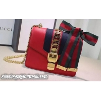 Hot Sell 2016 Gucci Sylvie Leather mini Chain Bag 431666 Red