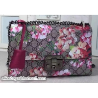 Spring Summer 2016 Gucci Padlock Blooms GG Supreme Shoulder Bag 409486 Red