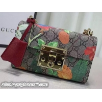 Free Shipping Cheap Gucci Padlock GG Supreme Shoulder Bag 409487 Khaki