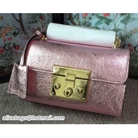 Cheap Best Gucci Padlock Metallic Shoulder Bag 409487 Pink