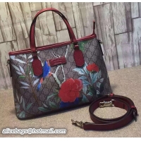 Luxury Cheapest GUCCI GG Supreme Hummingbirds Tote Bag 429019 Red