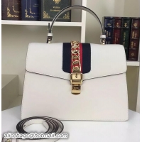 Noble Good Price Gucci Sylvie Leather Shoulder Bag 421665 White