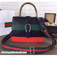 Low Price Gucci Dionysus Leather Top Handle Bag 421999 Black&Green