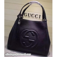 Grade Low Cost Gucci Medium Soho Shoulder Bag Calfskin Leather 282309 Black