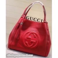 Buy Cheap Gucci Medium Soho Shoulder Bag Calfskin Leather 282309 Red