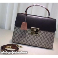 Low Price Gucci Padlock GG Supreme Top Handle Bag 432674 Brown