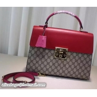 Inexpensive Gucci Padlock GG Supreme Top Handle Bag 432674 Rose