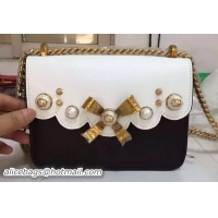 Cheap Latest Gucci Original Leather Chain Shoulder Bag 432281 White