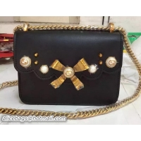 Free Shipping Discount Gucci Original Leather Chain Shoulder Bag 432281 Black