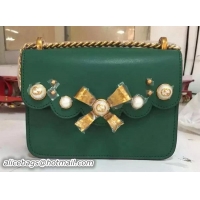 Inexpensive Gucci Original Leather Chain Shoulder Bag 432281 Green