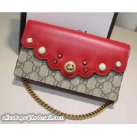 Buy Cheap Gucci GG Supreme mini Chain Bag 431478 Red