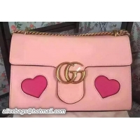 New Fashion Discount Gucci GG Marmont Leather Shoulder Bag 431777 Pink