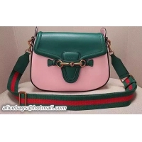 Hot Sell Gucci Lady Web Calfskin Leather Shoulder Bag 383848 Pink&Green