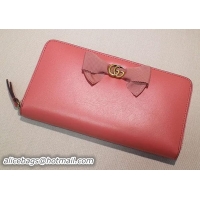 Cheap Wholesale Gucci Zip Around Wallet Calfskin Leather 435819 Pink