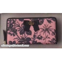 Newest Fashion Gucci Arabesque Canvas Zip Around Wallet 435819 Pink