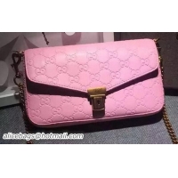 Low Price Gucci Signature Leather Shoulder Bag 416891 Pink