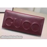 Discount Gucci XL Leather Long Wallet 436021 Burgundy