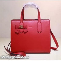 Buy Discount Gucci Arabesque Calfskin Leather Tote Bag 443089 Red