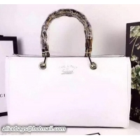 Hot Style Gucci Bamboo Tote Bags Calf Leather 323660 White