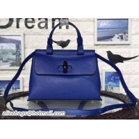 Lowest Cost Gucci Bamboo Daily Leather Top Handle Bag 393208 Blue